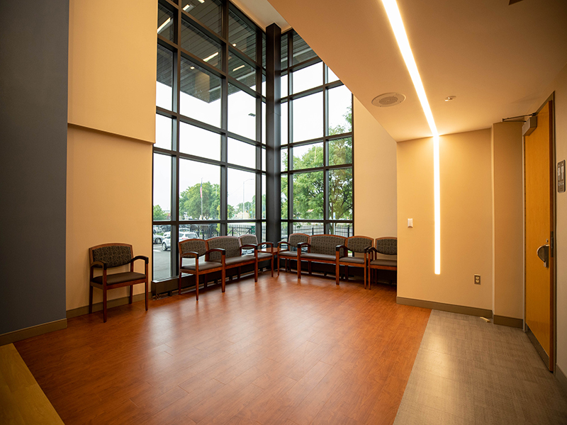 The lobby of StoneCrest Center